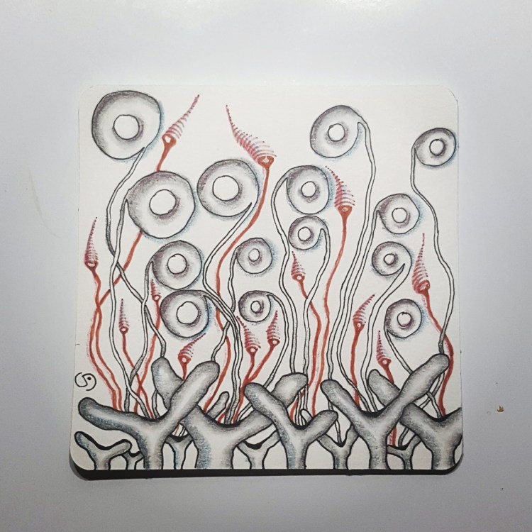 Zentangle art with doughnut mookas